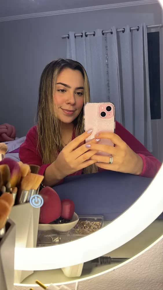 foto de Espelho Redondo LED Touch para Parede 50 cm