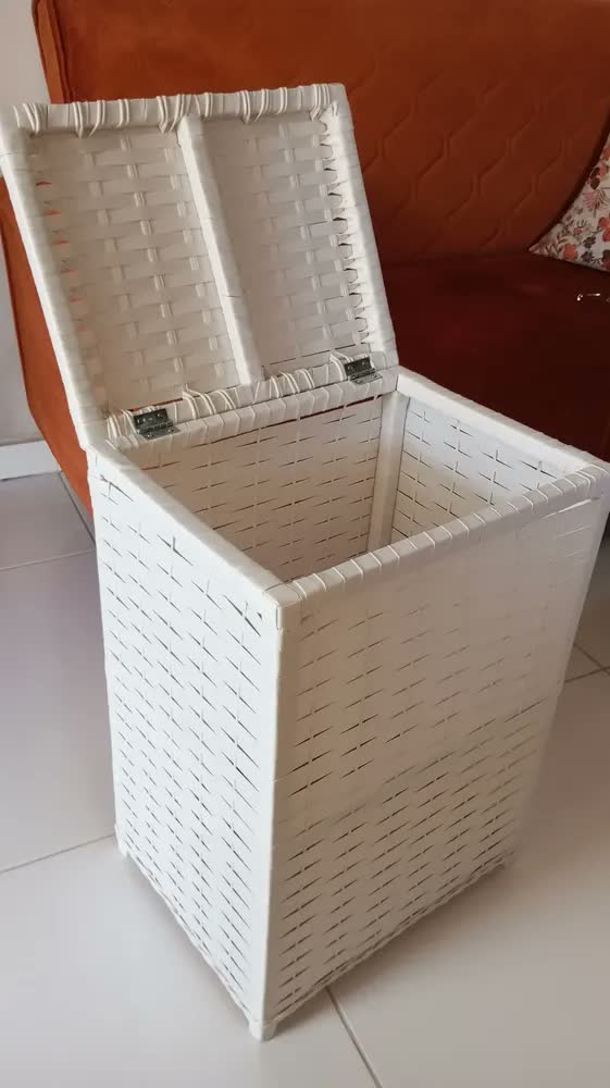 foto de Cesto De Roupas Sujas 70 Litros Organizador Fibra Sintética