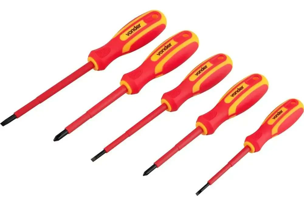 Jogo De Chaves Fenda Phillips Isolada Eletricista Iec60900 Vonder 1.000v