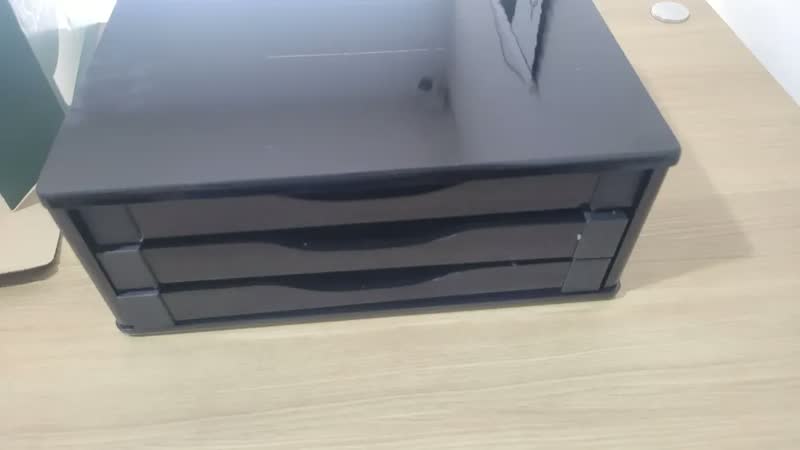 foto de Suporte Para Monitor Souza Branco MDF 3 Gavetas Fixo Mesa