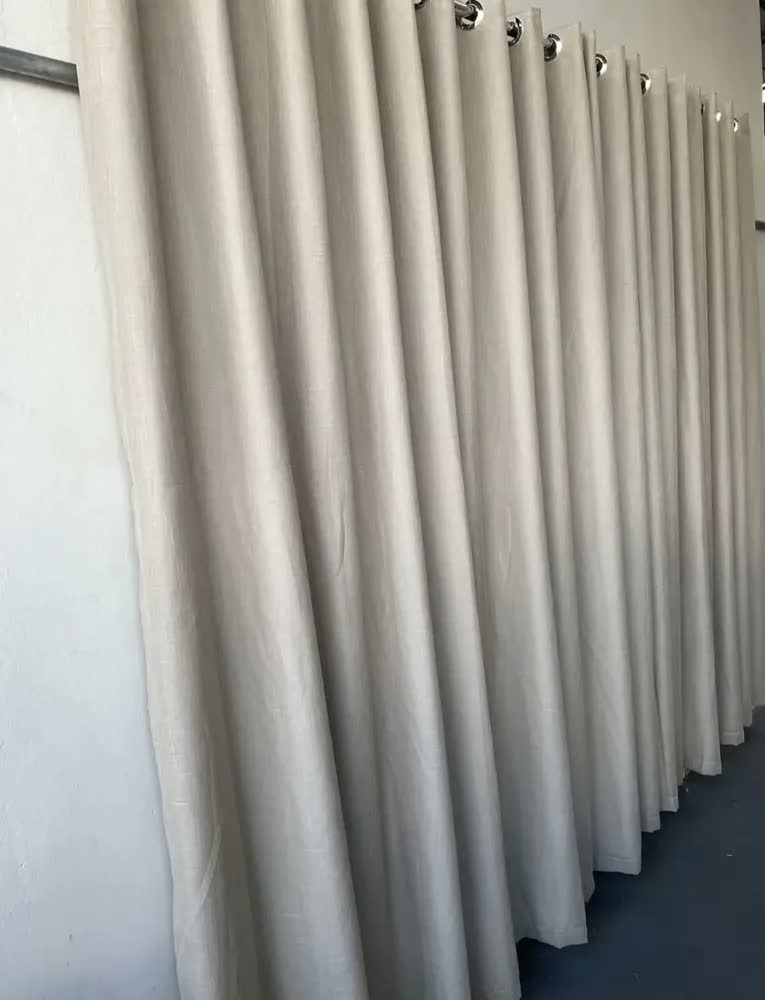 foto de Cortina Voil Gaze De Linho Com Forro Blackout 4,00x2,80 Luxo