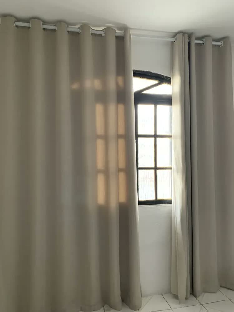 foto de Cortina Voil Gaze De Linho Com Forro Blackout 4,00x2,80 Luxo