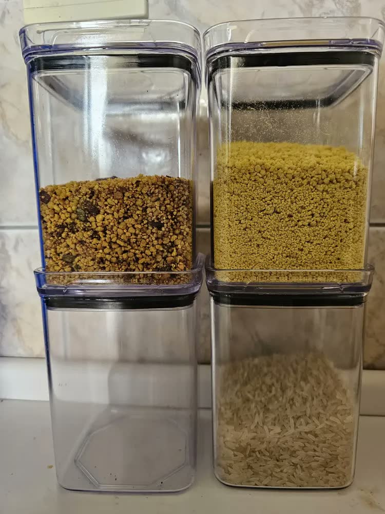 foto de Kit 4 Potes Herméticos Acrílico Cristal 1 Litro livre de BPA Armazenar Alimento Organizar