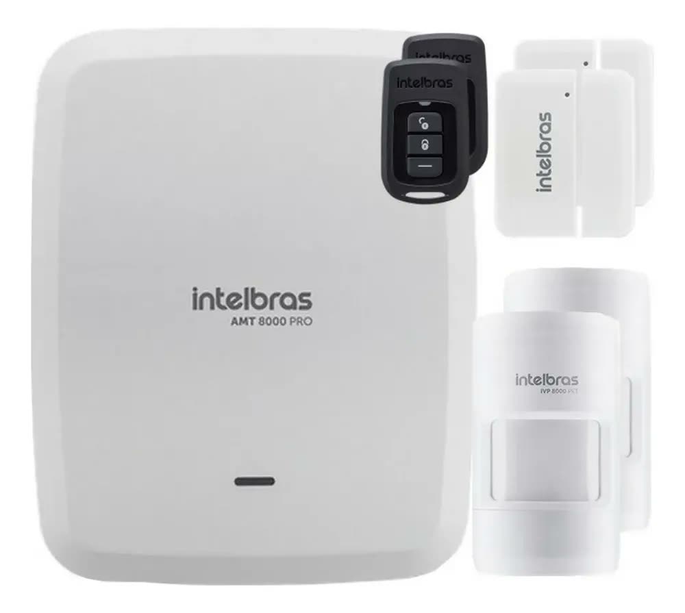 foto de Kit Alarme Amt 8000 Pro Wi-fi Sem Fio, 4 Sensores Intelbras Cor Branco
