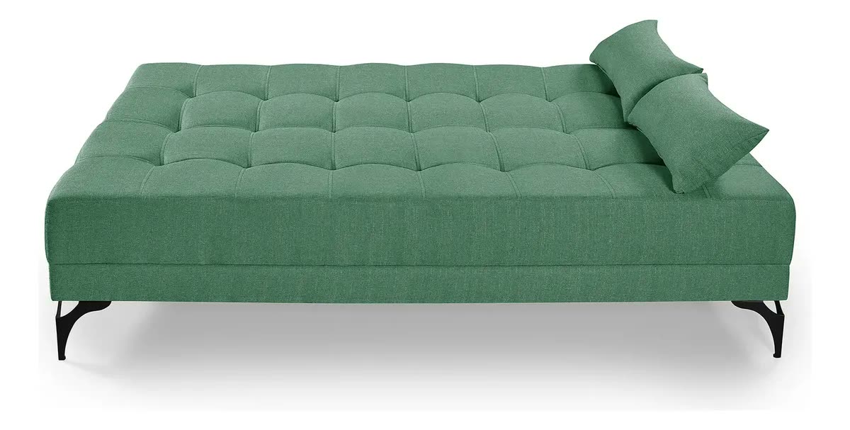 foto de Sofá Cama Nevada Linho Pés De Ferro Solteiro Reclinável 3 L