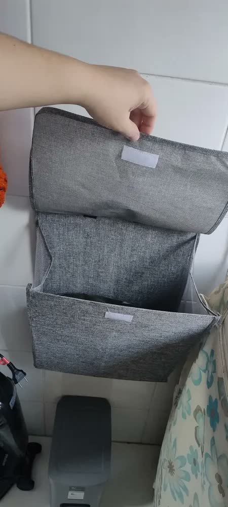 foto de Cesto De Roupa Suja De Parede Dobrável Adesivo Resistente