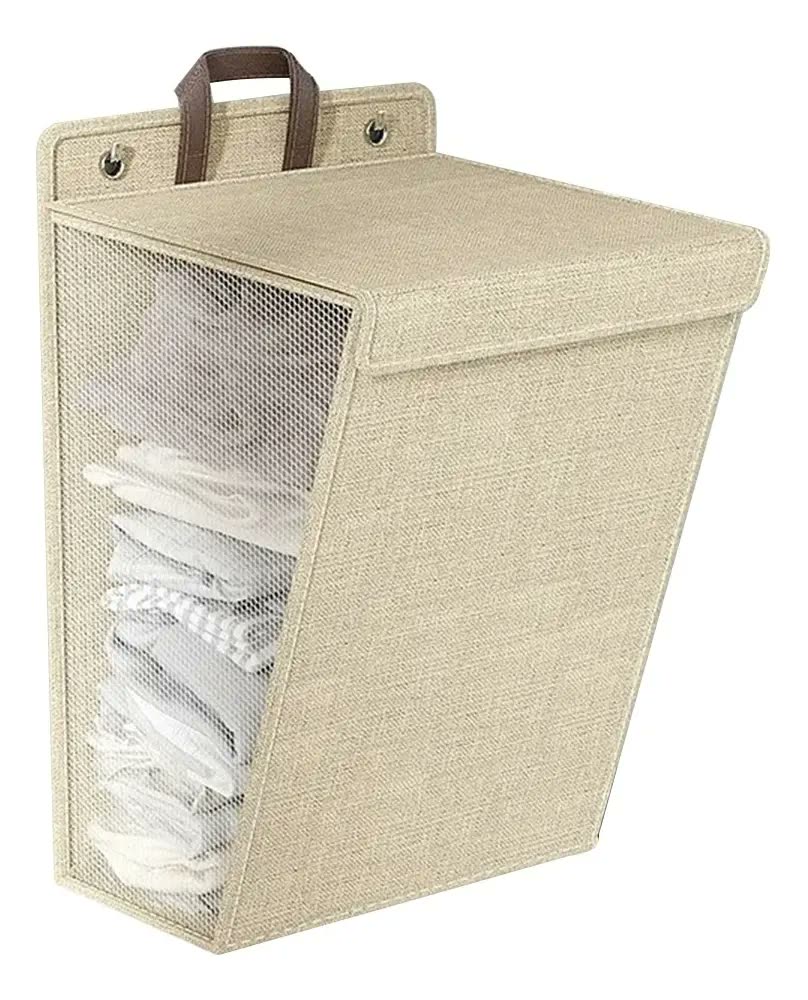 foto de Cesto De Roupa Suja De Parede Dobrável Adesivo Resistente