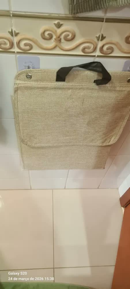 foto de Cesto De Banheiro Roupa Suja Pendurar Portátil Dobrável