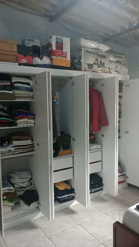 foto de Guarda-roupa Casal Easy Slim 8 Portas Com Espelho Branco