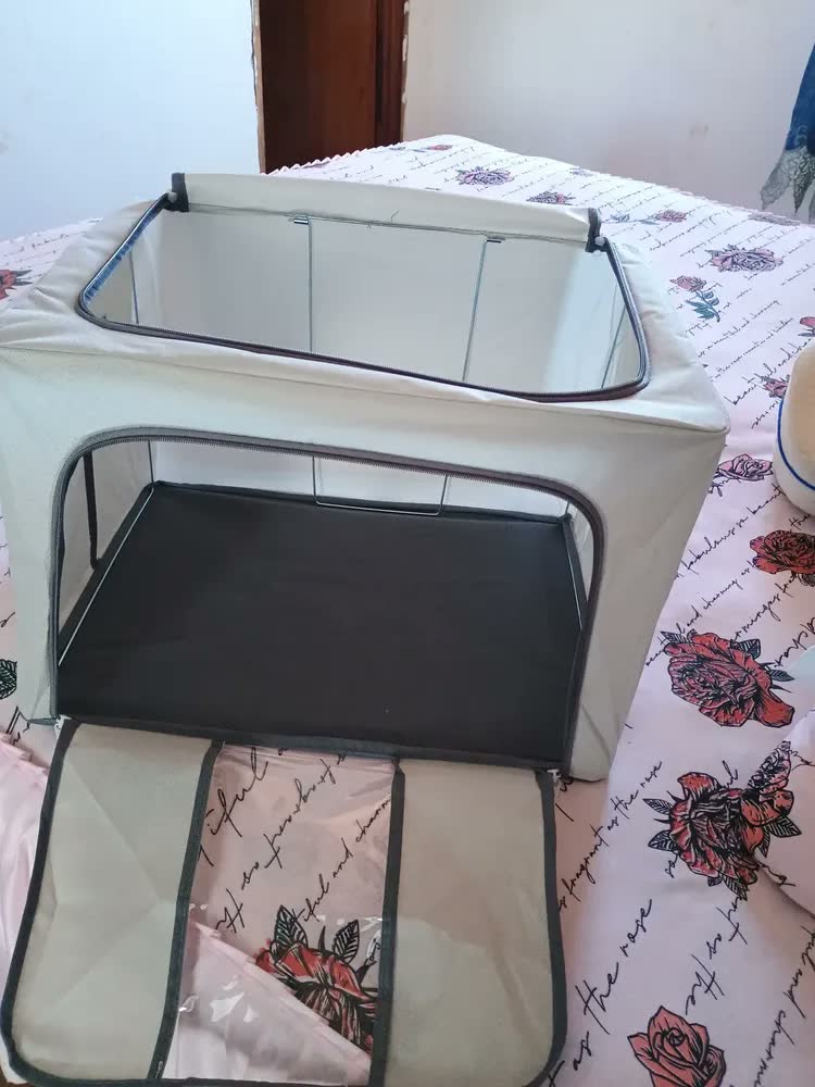 foto de Kit 2 Caixa Organizadora Grande Roupas Coberta Toalha Lençol