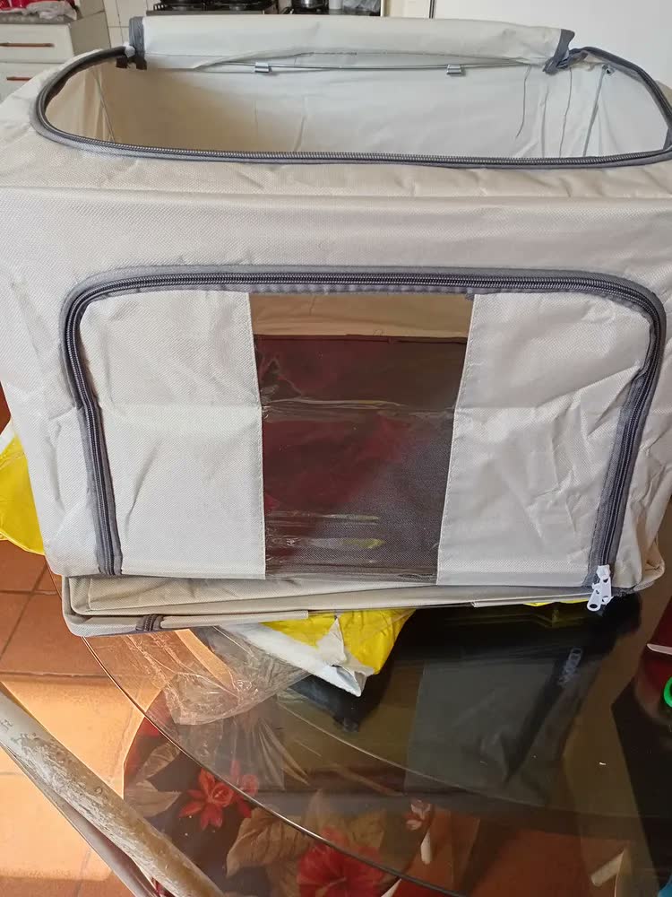foto de Kit 2 Caixa Organizadora Grande Roupas Coberta Toalha Lençol