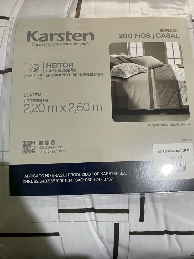foto de Edredom Casal 300 Fios 100% Algodão Bossa Prata Karsten