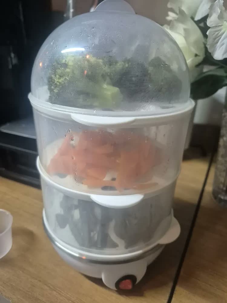 foto de Cozedor Elétrico Casaleo Eggcooker 3 Andares Azul 110V 350W Até 21 Ovos