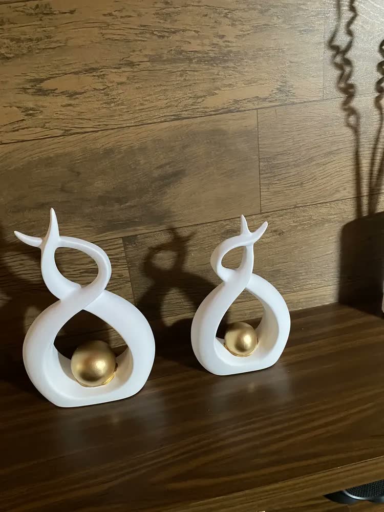 foto de Dupla Cerâmica Decoração Vaso Enfeite Sala Rack Centro Mesa