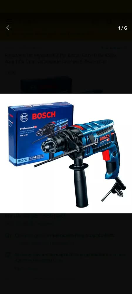 foto de Furadeira De Impacto Gsb 16 Re 850w Bosch -