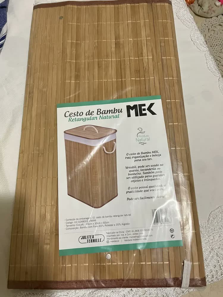 foto de Cesto de Roupas Sujas Retangular Forrado Bege Calado Organizador Lavanderia Banheiro Grande Resistente Dobrável Moderno Multiuso Armazenamento Roupa Suja Casa Prático Elegante Durável Compacto Bahrein