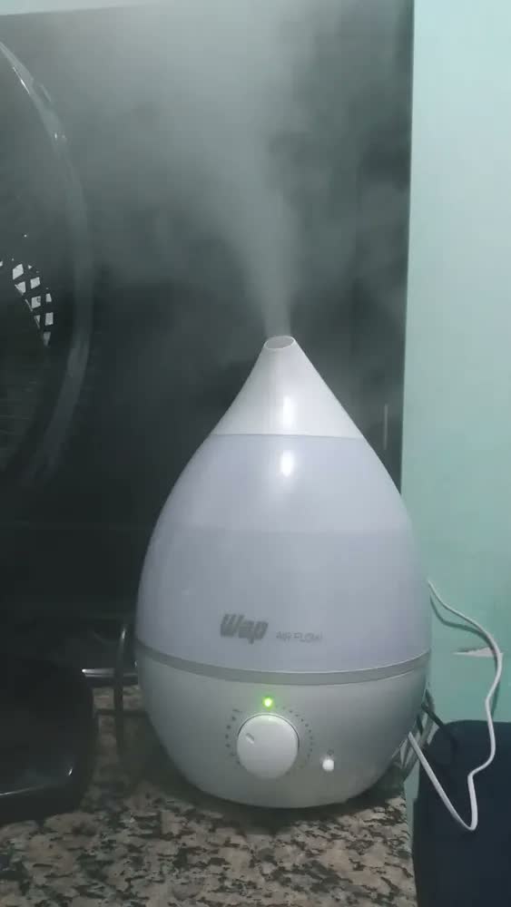 foto de Umidificador De Ar Ultrassonico Luminária Lojas Mineiras Mais Air Flow Cor Branco e Cinza