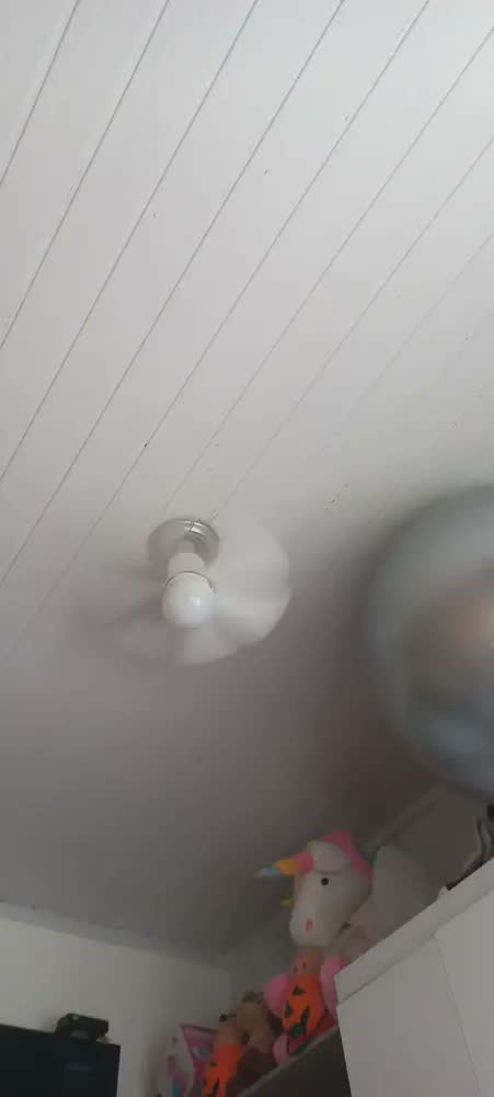 foto de VentIlador de Teto Luz LED 8 Controle Remoto 5 Pás Branco 42cm