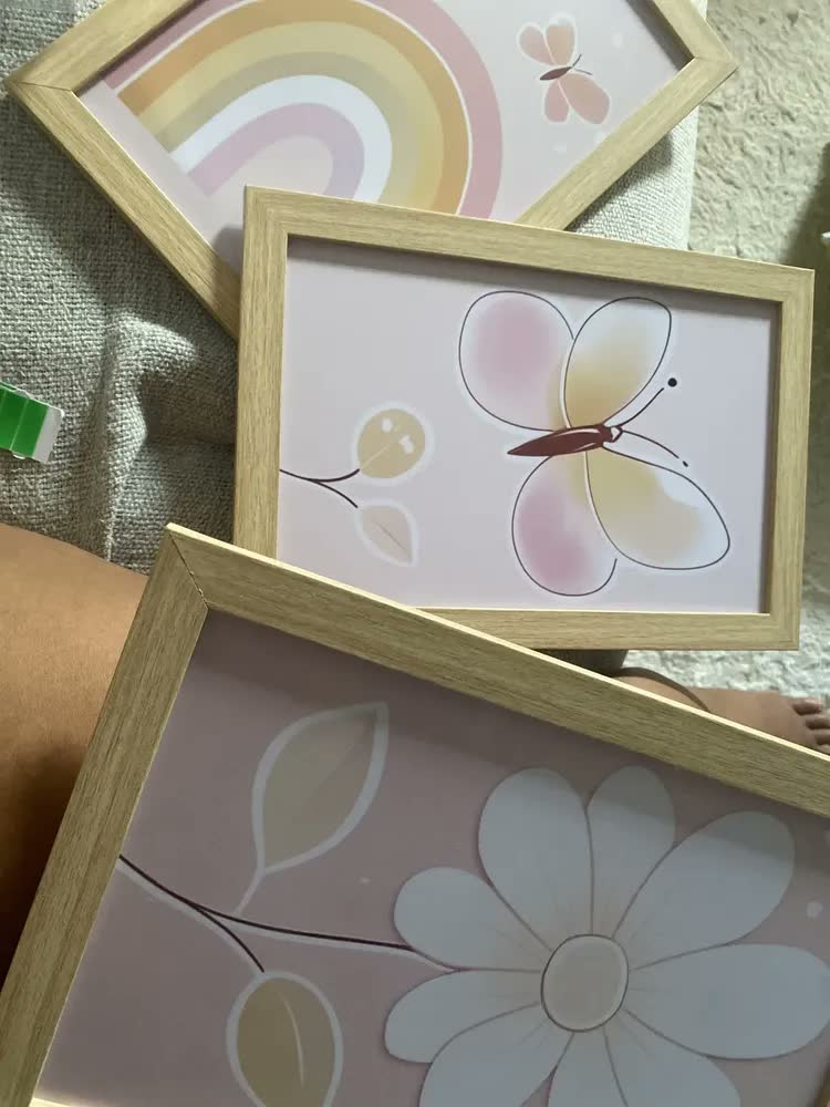 foto de Kit 3 Quadros Decorativos Placas Quarto Infantil Arco-íris