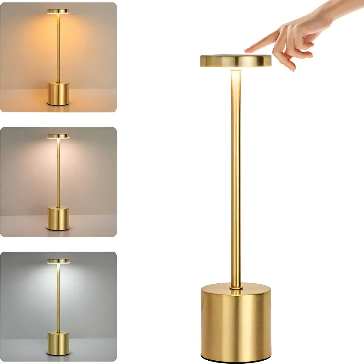 Luminária Mesa Abajur Led Dimerizável Sem Fio Recarregável