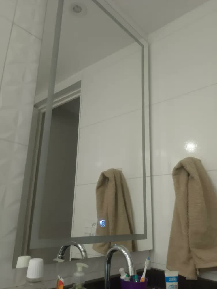 foto de Espelho Grande 100x60 Com Iluminação Led Touch