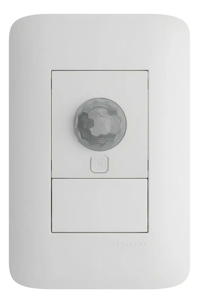 foto de Sensor Presença Movimento Parede 4x2 Modular Exatron Lesp4001 Xc 110v 220v Bivolt On Off X-control Branco