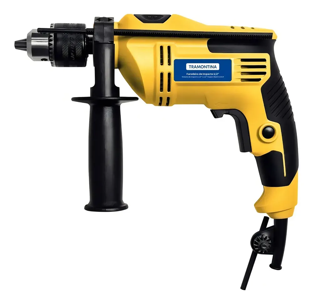 foto de Furadeira Impacto 500w 1/2 Tramontina C/empunhadura Amarelo Frequência 50/60 Hz