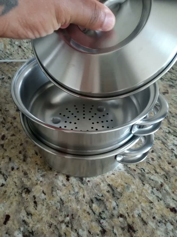 foto de Jogo De Panelas Tramontina Inox Allegra 7 Peças + Pegador