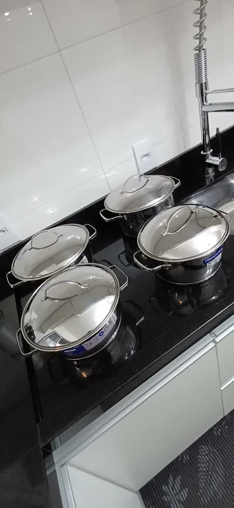 foto de Jogo De Panelas Tramontina Inox Allegra 7 Peças + Pegador