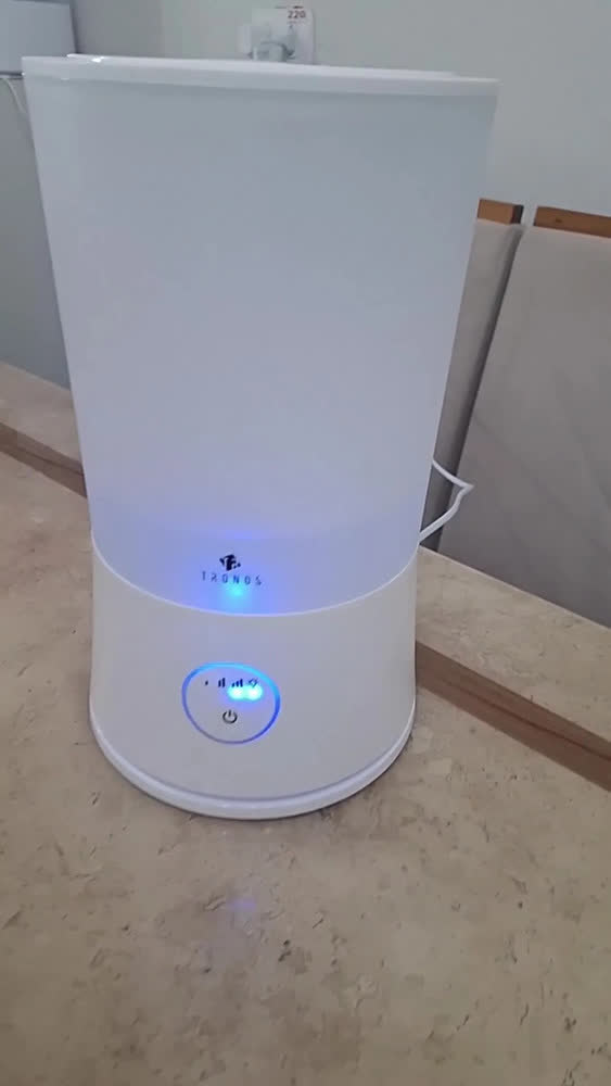 foto de Umidificador De Ar Ultrassônico 4 Litros Tronos Led Touch Cor Branco Silencioso Bivolt Aromatizador de Ambiente