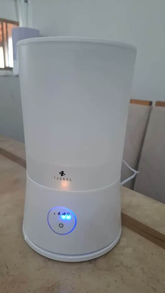 foto de Umidificador De Ar Ultrassônico 4 Litros Tronos Led Touch Cor Branco Silencioso Bivolt Aromatizador de Ambiente