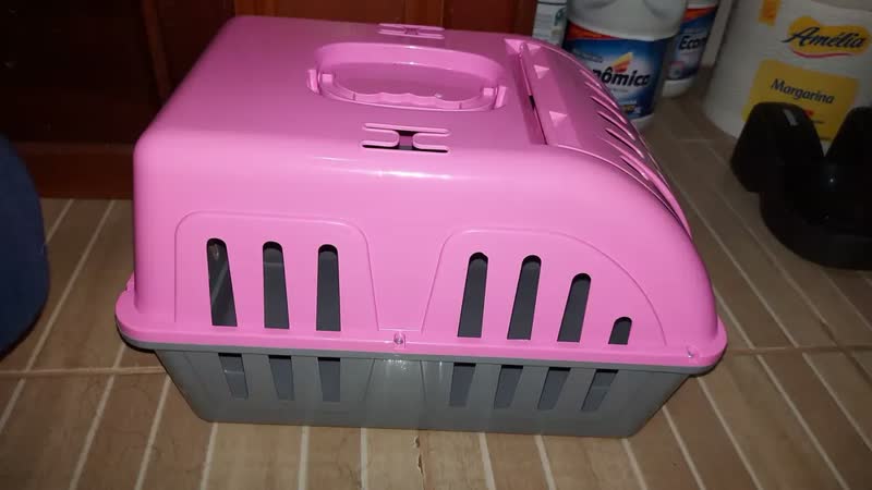 foto de Caixa de Transporte Pet Azul 41cm para Cães e Gatos Leve, Segura e Prática