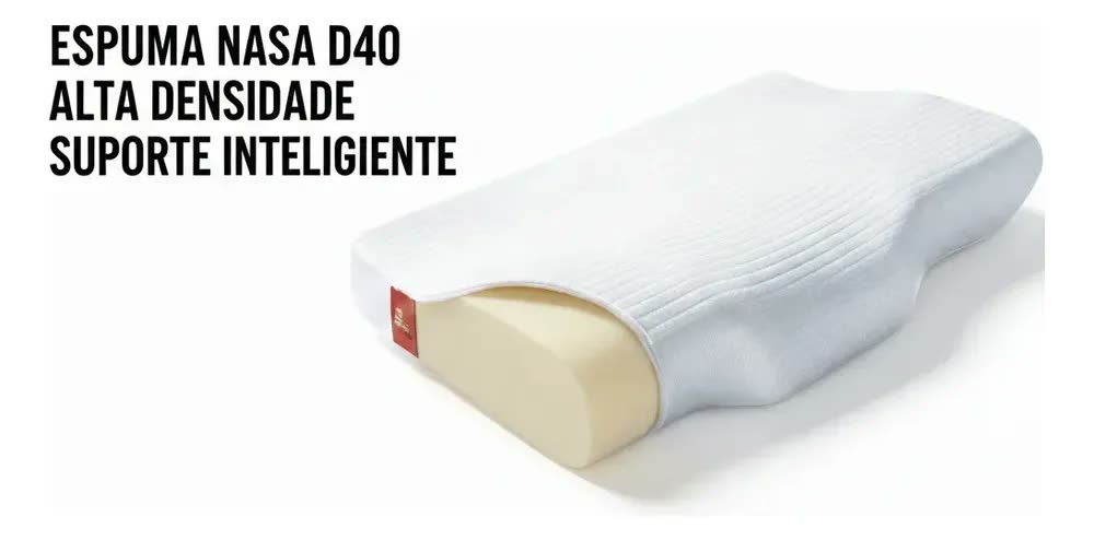Travesseiro Anatômico Ortopédico Pillowow Best Pillow Branco Com Espuma de Memória e Capa Hipoalergênica
