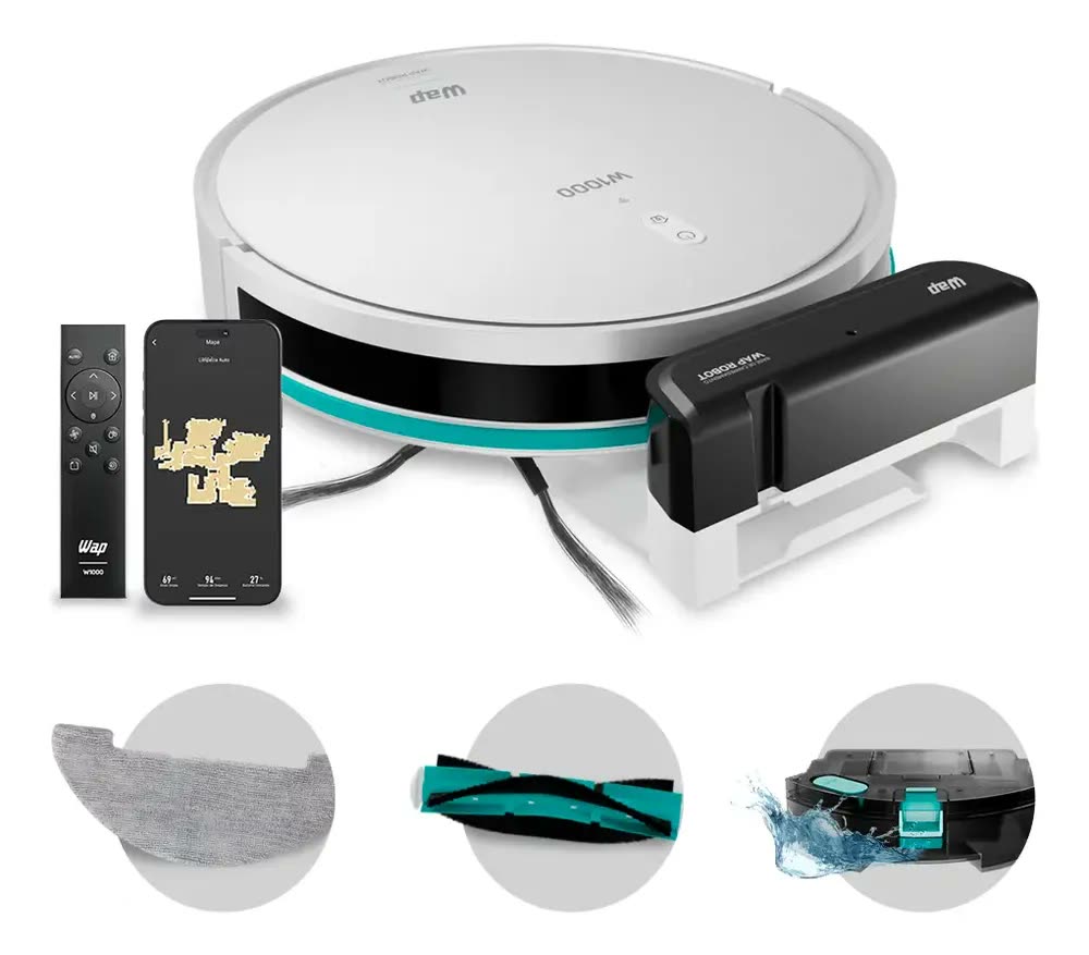 Robô Aspirador Com Mapeamento Wap Robot W1000 Alexa Google