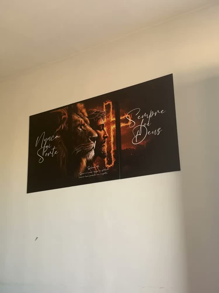 foto de Quadros Decorativos Jesus Leão De Judá Nunca Foi Sort 122x60