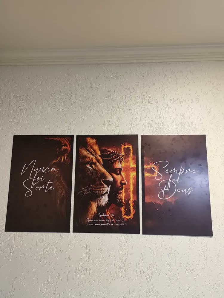 foto de Quadros Decorativos Jesus Leão De Judá Nunca Foi Sort 122x60