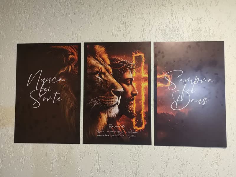 foto de Quadros Decorativos Jesus Leão De Judá Nunca Foi Sort 122x60