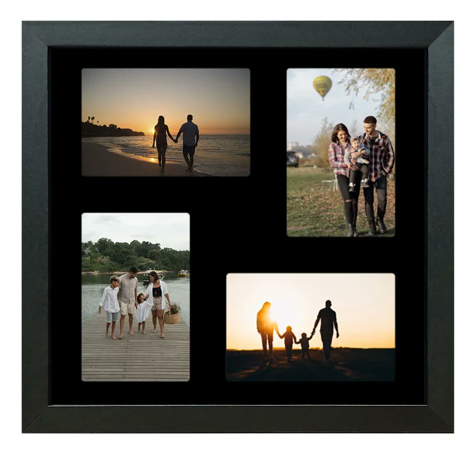 Quadro Multifoto 4 Fotos 10x15 Porta Retrato De Parede 30x30