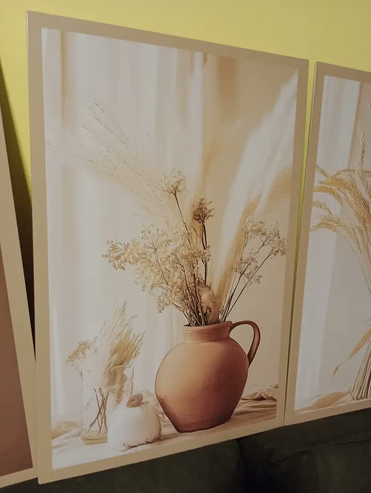 foto de Quadros Decorativos Boho Gratidão Espelho Trigo Jarro 122x60