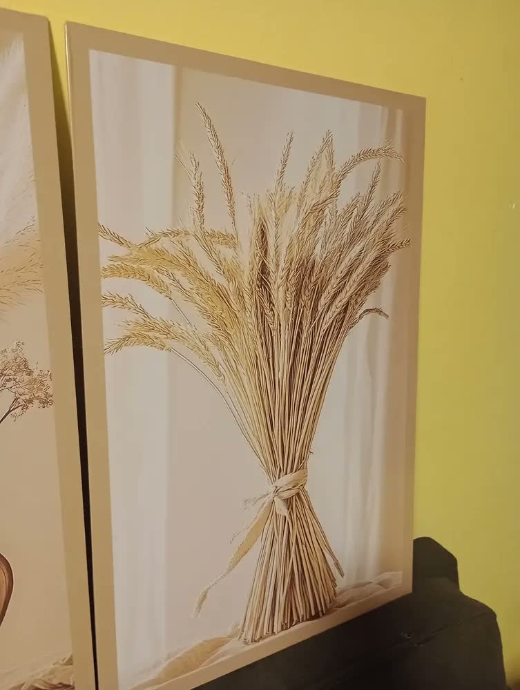 foto de Quadros Decorativos Boho Gratidão Espelho Trigo Jarro 122x60
