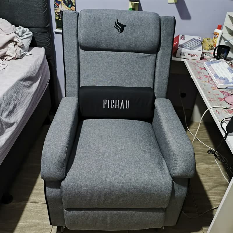 foto de Cadeira De Escritório Pichau Pg-plna-mrb Ac50 Gamer Cinza Com Estofado De Algodão