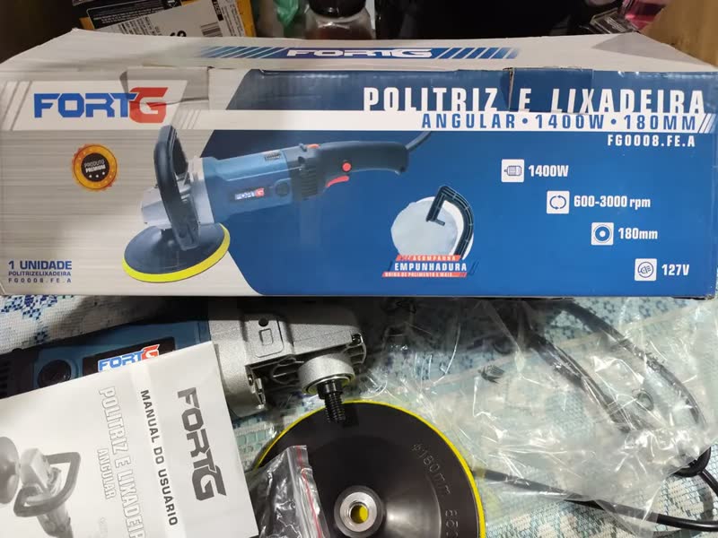 foto de Politriz Angular 1400W 110V FortG Pro Rotativa Velocidade Variável 180mm
