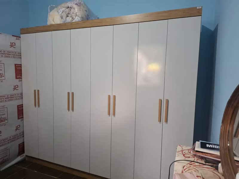 foto de Guarda-roupa Casal Aurora 8 Portas 4 Gavetas Marrocos/off Cor Bege