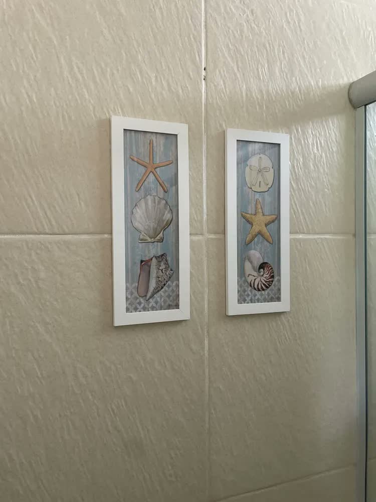 foto de Quadro Decorativo De Parede Praia Mar Com Moldura Sala Copa