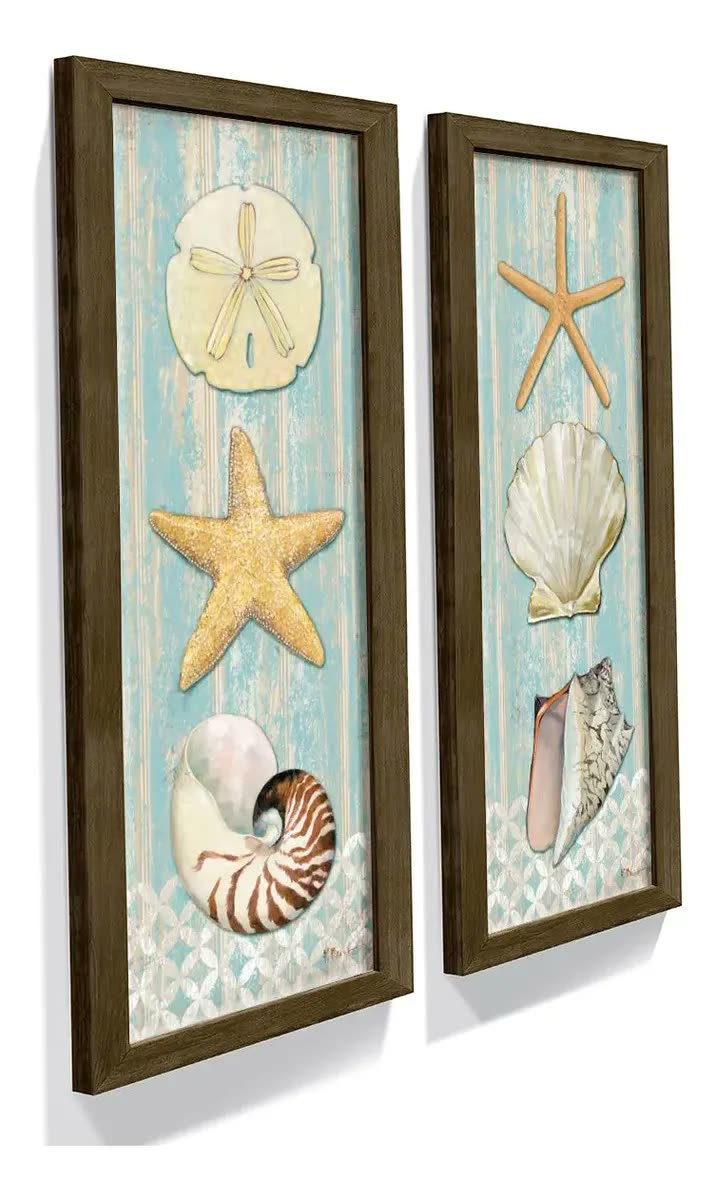 Quadro Decorativo De Parede Praia Mar Com Moldura Sala Copa