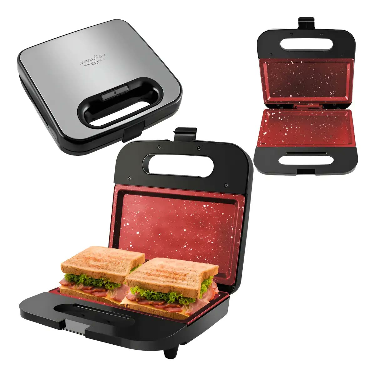 Sanduicheira Eletrica Grill Misteira Chapa Crepeira Britânia