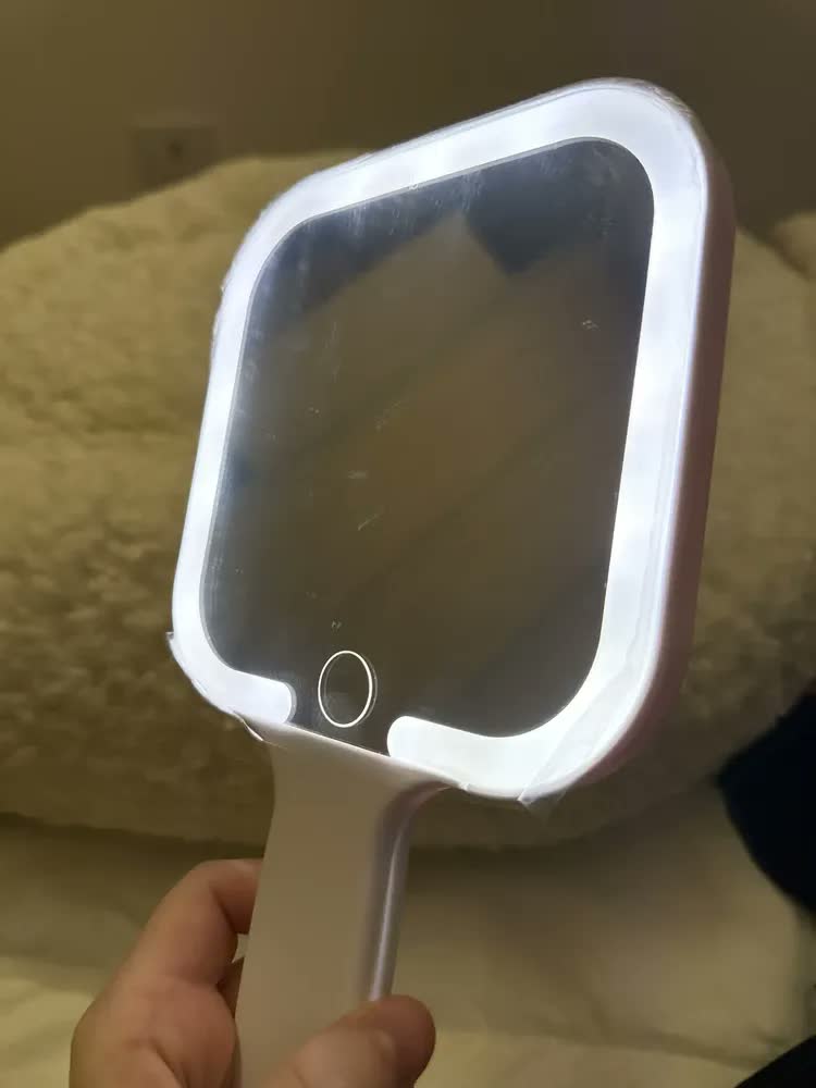 foto de Espelho De Mão C/ Led Recarregável Maquiagem/médico/dentista