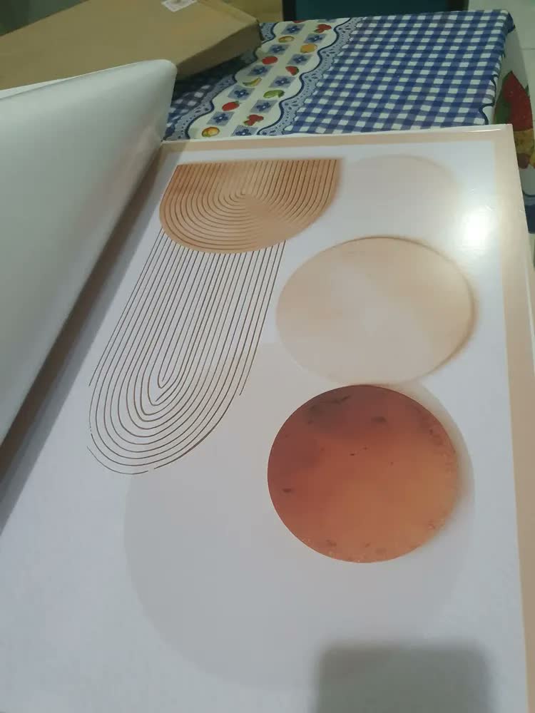 foto de Quadros Decorativos Abstratos Geométricos Boho Neutro 122x60