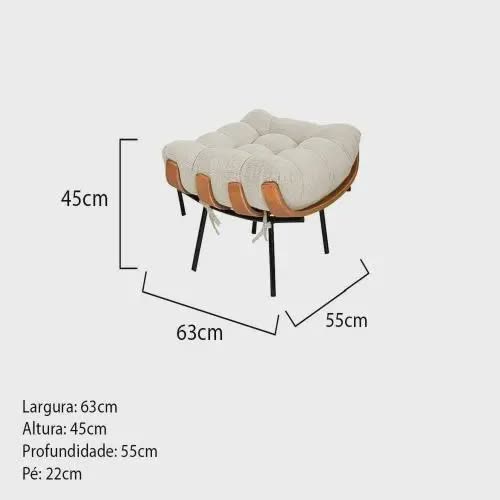 Poltrona Costela Com Puff Para Sala Original
