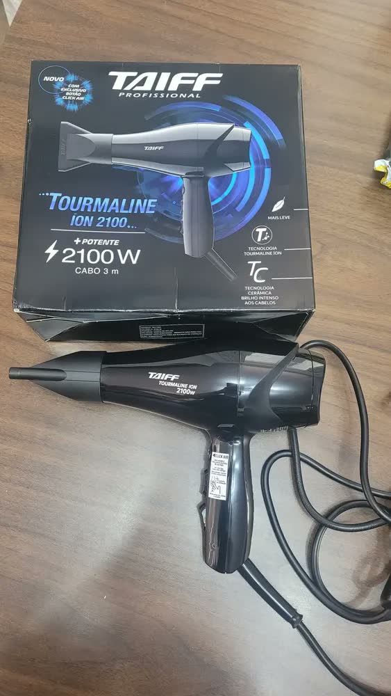 foto de Secador Cabelos Taiff Tourmaline Cerâmica Preto 2000w